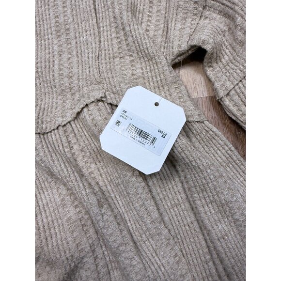 Altard State Beige Waffle Knit Long Sleeve Babydoll Top Size XS NWT - Picture 6 of 9